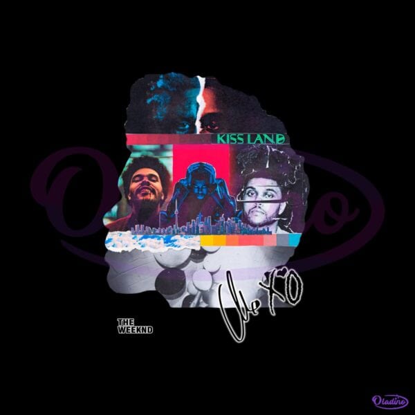 The Weeknd Kiss Land Head Collage Retro Music Album Art PNG
