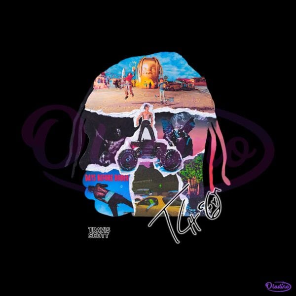 Travis Scott Head Collage Days Before Rodeo Graphic PNG