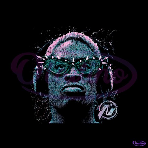 Vintage Dennis Rodman Headphones And Shades Graphic PNG