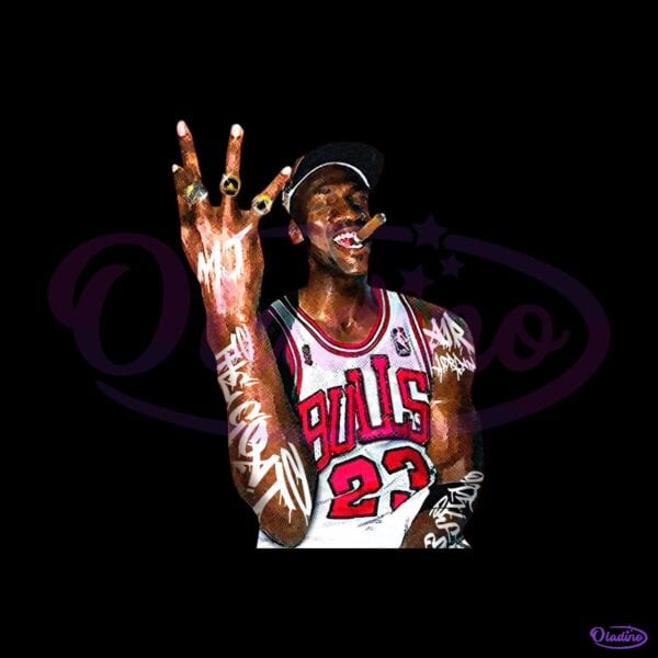 Vintage Michael Jordan Graffiti Style Champion PNG