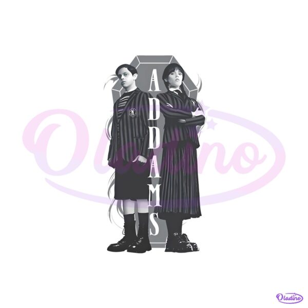 Vintage Wednesday Addams Siblings Adams Family Dark Aesthetic PNG