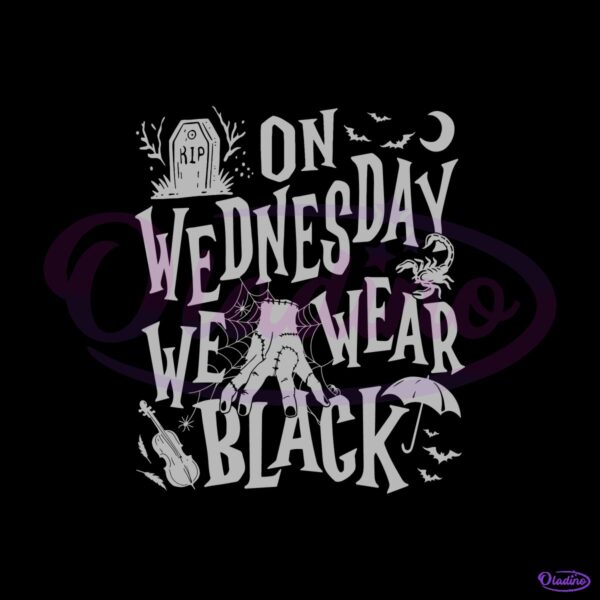 Wednesday Addams On Wednesdays We Wear Black Vintage Halloween SVG