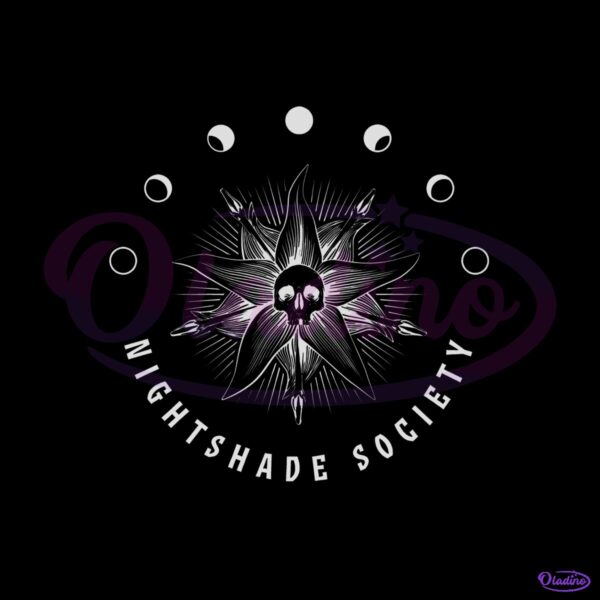 Wednesday Nightshade Society Gothic Skull Moon Phases PNG