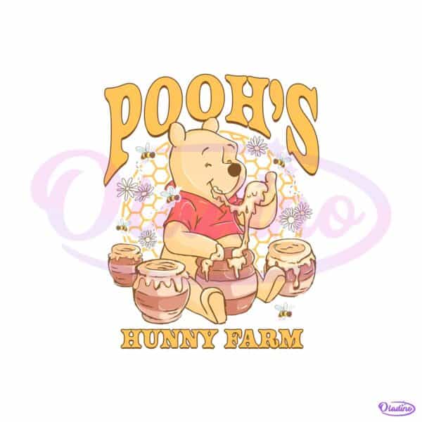 Winnie The Pooh Hunny Farm Vintage Disney PNG