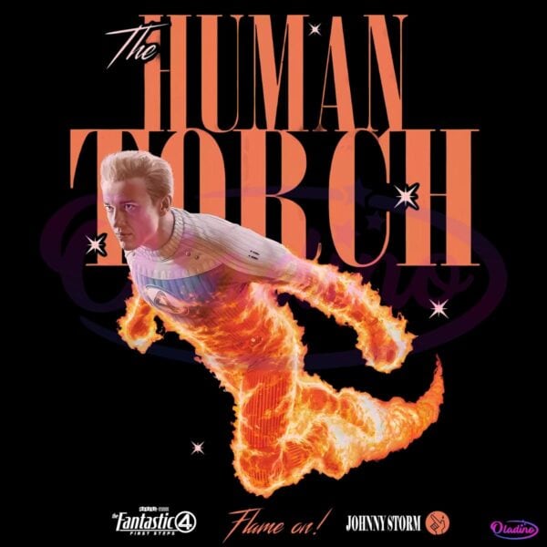 Human Torch Johnny Storm Flame On Marvel Fantastic Four PNG
