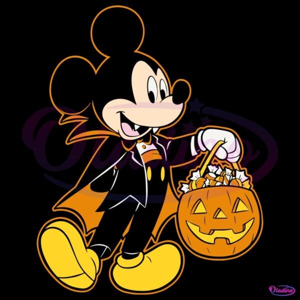 Mickey Mouse Halloween Dracula Pumpkin Candy Glow SVG
