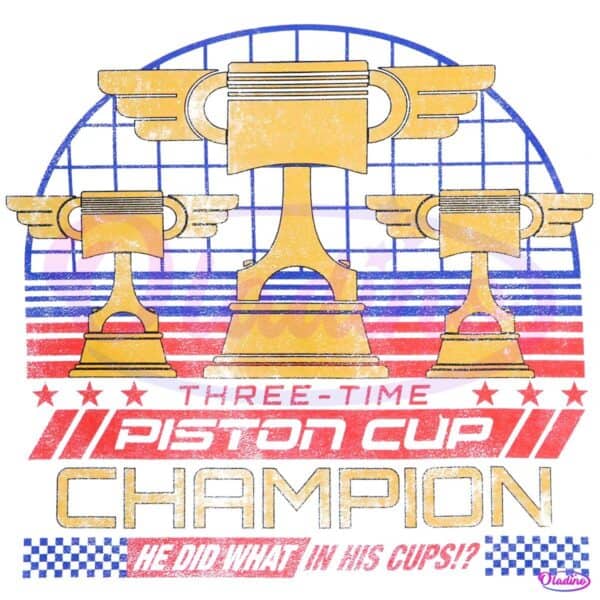 Three Time Piston Cup Champion Cars Parody Racing Trophy PNG