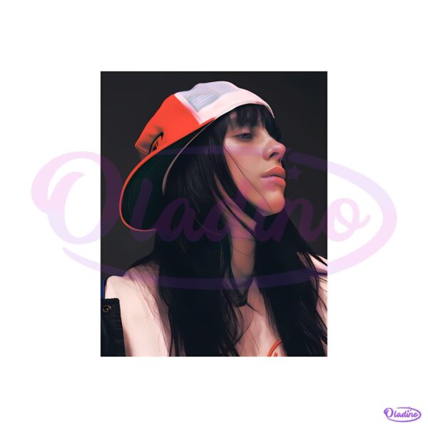 Billie Eilish Trucker Hat Side Profile Music Artist PNG