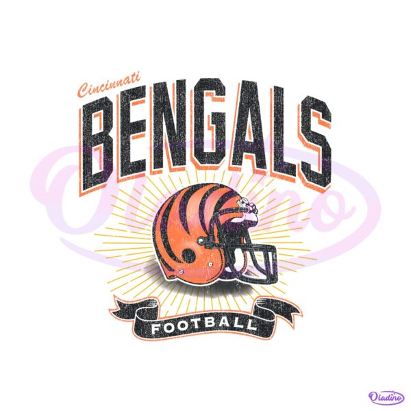 Cincinnati Bengals Historic Prime Football Helmet PNG