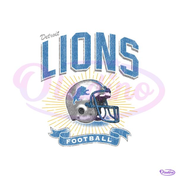 Detroit Lions Historic Prime Football Helmet PNG