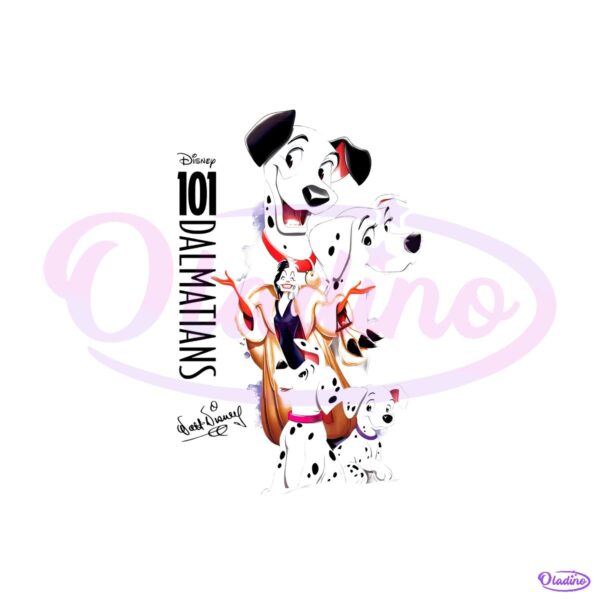 Disney 101 Dalmatians Cruella De Vil Vintage Cartoon Puppy PNG