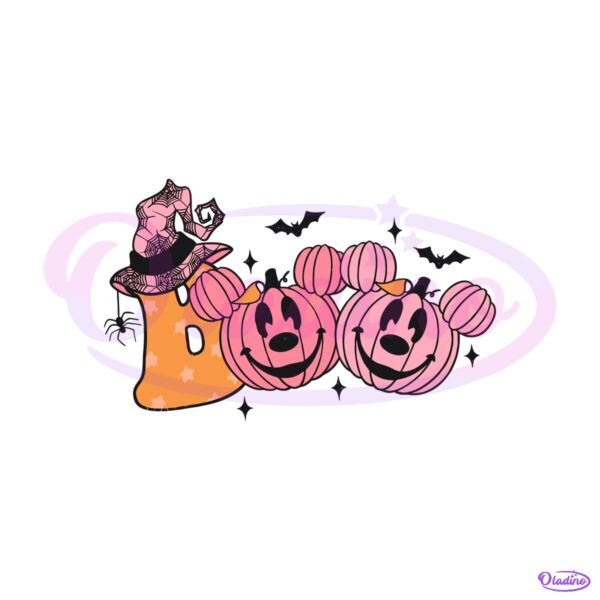 Disney Boo Mickey Pumpkin Halloween Groovy Comfort Colors SVG