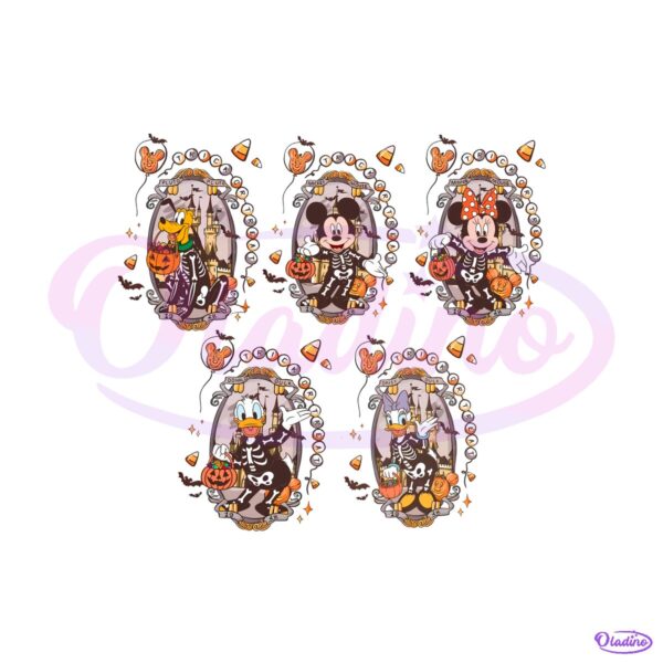 Disney Mickey And Friends Halloween Trick Or Treat Skeleton Costume Bundle PNG