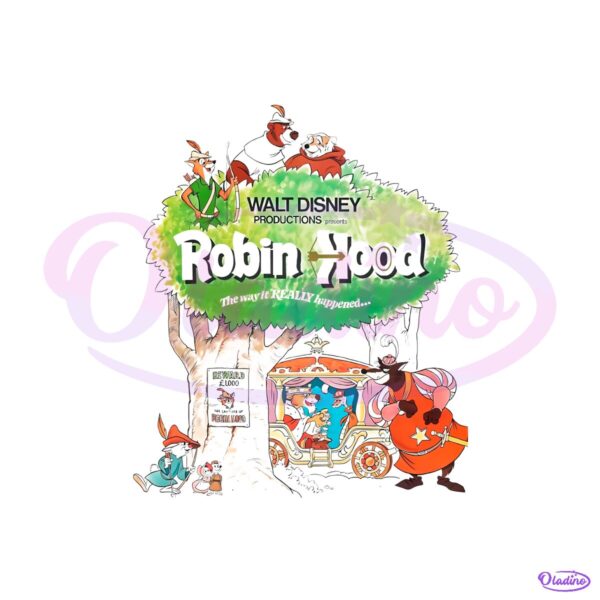 Disney Robin Hood Vintage Cartoon Characters PNG