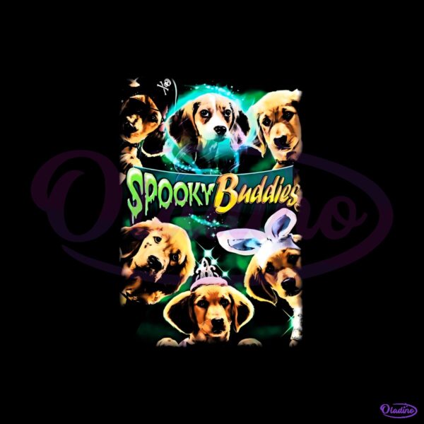 Disney Spooky Buddies Halloween Puppies Glow Green Vintage Movie PNG