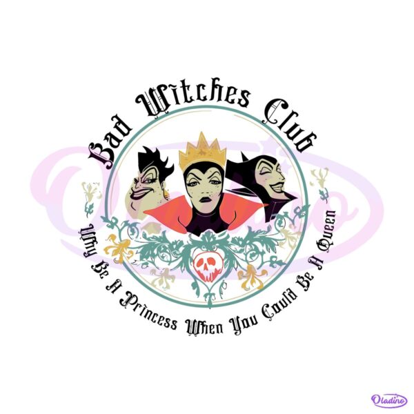 Disney Villains Bad Witches Club Ursula Maleficent Evil Queen Halloween PNG