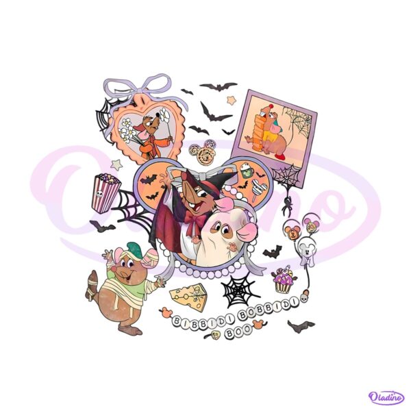 Jaq And Gus Gus Cinderella Bibbidi Bobbidi Boo Coquette Halloween Party PNG