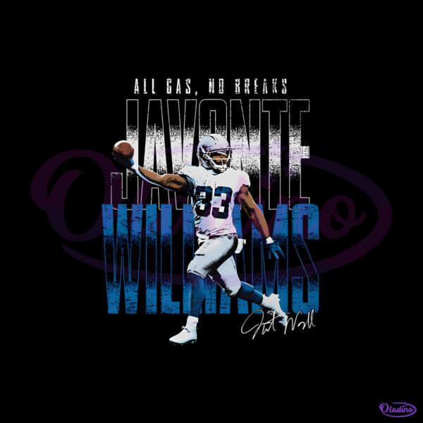 Javonte Williams Dallas All Gas No Breaks PNG