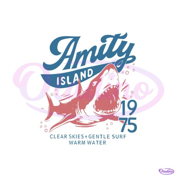Jaws Amity Island 1975 Retro Shark Attack Vintage SVG