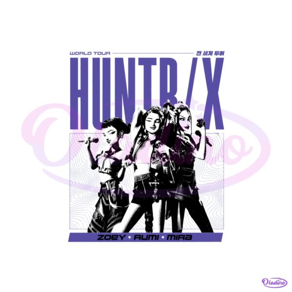 Kpop Demon Hunters Huntrx World Tour Zoey Rumi Mira PNG