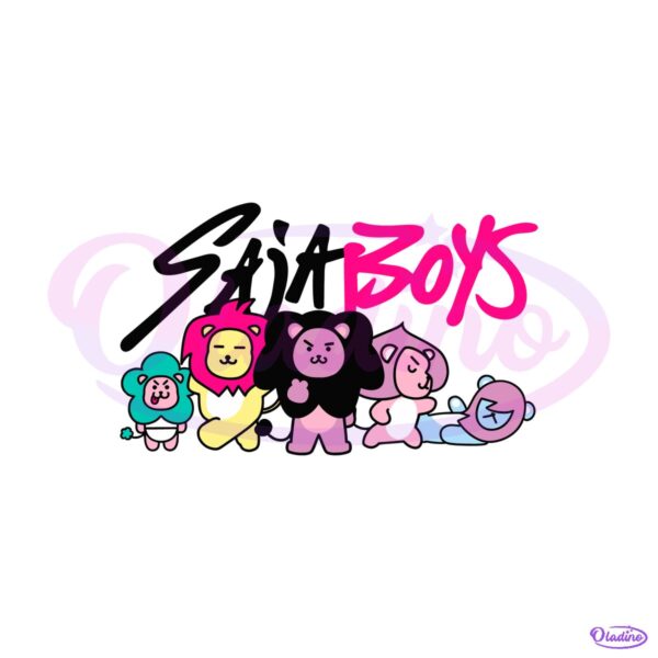 Kpop Demon Hunters Saja Boys Lion Mascot Characters Kids SVG