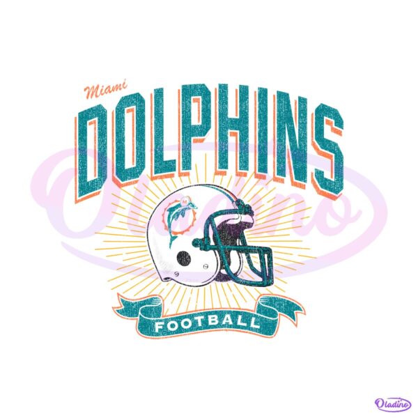 Miami Dolphins Historic Prime Football Helmet PNG