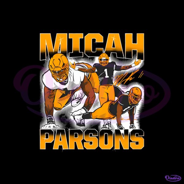 Micah Parsons Masterpiece Shirt Football Player Graphic PNG