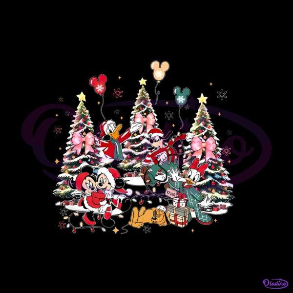 Mickey And Friends Christmas Tree Party Holiday Disney Family Matching PNG