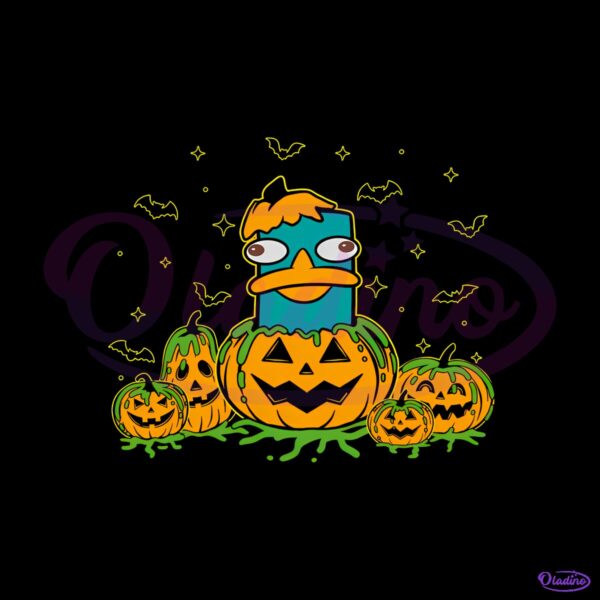 Perry The Platypus Halloween Pumpkin Jack O Lantern PNG
