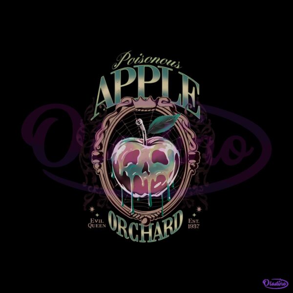 Snow White Evil Queen Poison Apple Orchard Vintage PNG