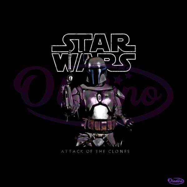 Star Wars Attack Of The Clones Jango Fett Vintage Movie Poster PNG