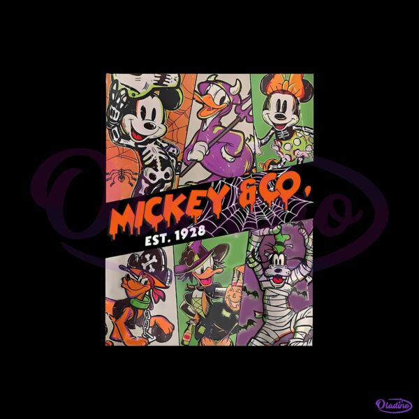 Vintage Disney Mickey And Friends Halloween Mickey And Co 1928 PNG