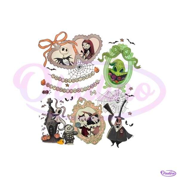 Vintage Nightmare Before Christmas Coquette Disney Halloween PNG