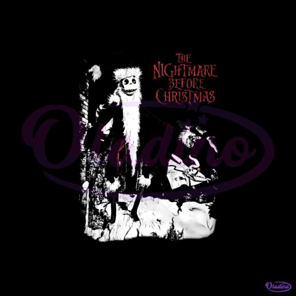 Vintage Nightmare Before Christmas Jack Skellington Santa Dog Zero PNG