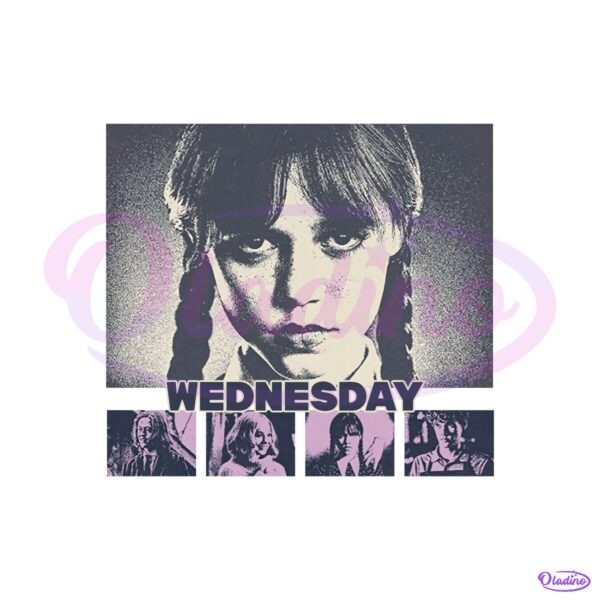 Wednesday Addams Season 2 Retro Gothic Themed PNG