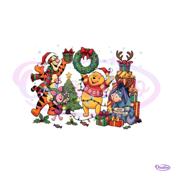 Winnie The Pooh And Friends Christmas Tree Gifts PNG
